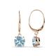 1 - Grania Aquamarine (6.5mm) Solitaire Dangling Earrings 