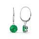 1 - Grania Emerald (6mm) Solitaire Dangling Earrings 