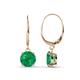 1 - Grania Emerald (6mm) Solitaire Dangling Earrings 
