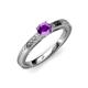 3 - Aine 6.50 mm Round Amethyst Solitaire Engagement Ring 