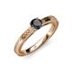 3 - Aine 6.00 mm Round Black Diamond Solitaire Engagement Ring 