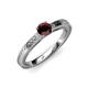 3 - Aine 6.50 mm Round Red Garnet Solitaire Engagement Ring 