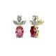1 - Vania Rhodolite Garnet and Diamond Dangle Stud Earrings 