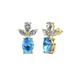 1 - Vania Blue Topaz and Diamond Dangle Stud Earrings 
