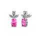 1 - Vania Pink Sapphire and Diamond Dangle Stud Earrings 