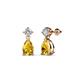 1 - Arina Pear Shape 7x5 mm Citrine and Diamond Dangle Stud Earrings 