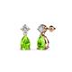 1 - Arina Pear Shape 7x5 mm Peridot and Diamond Dangle Stud Earrings 