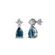 1 - Arina Pear Shape 7x5 mm London Blue Topaz and Diamond Dangle Stud Earrings 