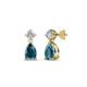 1 - Arina Pear Shape 7x5 mm London Blue Topaz and Diamond Dangle Stud Earrings 