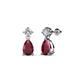 1 - Arina Pear Shape 7x5 mm Ruby and Diamond Dangle Stud Earrings 