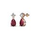 1 - Arina Pear Shape 7x5 mm Ruby and Diamond Dangle Stud Earrings 
