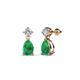 1 - Arina Pear Shape 7x5 mm Emerald and Diamond Dangle Stud Earrings 