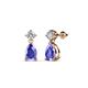 1 - Arina Pear Shape 7x5 mm Tanzanite and Diamond Dangle Stud Earrings 