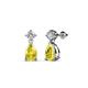 1 - Arina Pear Shape 7x5 mm Yellow Sapphire and Diamond Dangle Stud Earrings 