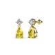 1 - Arina Pear Shape 7x5 mm Yellow Sapphire and Diamond Dangle Stud Earrings 