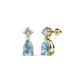 1 - Arina Pear Shape 7x5 mm Aquamarine and Diamond Dangle Stud Earrings 