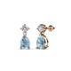 1 - Arina Pear Shape 7x5 mm Aquamarine and Diamond Dangle Stud Earrings 