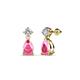 1 - Arina Pear Shape 7x5 mm Pink Tourmaline and Diamond Dangle Stud Earrings 