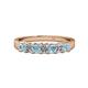 1 - Evia 3.00 mm Aquamarine and Diamond Wedding Band 