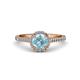 3 - Miah Aquamarine and Diamond Halo Engagement Ring 