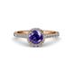 3 - Miah Iolite and Diamond Halo Engagement Ring 