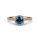 3 - Miah Blue and White Diamond Halo Engagement Ring 