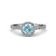 3 - Miah Aquamarine and Diamond Halo Engagement Ring 