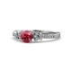 1 - Freya Rhodolite Garnet and Diamond Butterfly Engagement Ring 