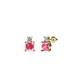 1 - Sera Pink Tourmaline and Diamond Two Stone Stud Earrings 