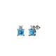 1 - Sera Blue Topaz and Diamond Two Stone Stud Earrings 