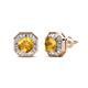 1 - Kaia Citrine and Diamond Halo Stud Earrings 