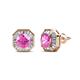 1 - Kaia Pink Sapphire and Diamond Halo Stud Earrings 