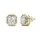 1 - Kaia White Sapphire and Diamond Halo Stud Earrings 