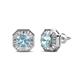1 - Kaia Aquamarine and Diamond Halo Stud Earrings 