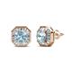 1 - Kaia Aquamarine and Diamond Halo Stud Earrings 