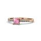 1 - Amra Princess Cut Pink Tourmaline and Diamond Engagement Ring 