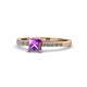 1 - Amra Princess Cut Amethyst and Diamond Engagement Ring 