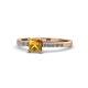 1 - Amra Princess Cut Citrine and Diamond Engagement Ring 