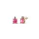 1 - Viera Pink Tourmaline and Diamond Two Stone Stud Earrings 