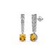 1 - Zera Oval Shape 6x4 mm Citrine and Diamond Journey Dangling Earrings 