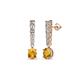1 - Zera Oval Shape 6x4 mm Citrine and Diamond Journey Dangling Earrings 