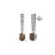 1 - Zera Oval Shape 6x4 mm Smoky Quartz and Diamond Journey Dangling Earrings 