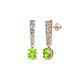 1 - Zera Oval Shape 6x4 mm Peridot and Diamond Journey Dangling Earrings 