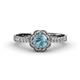 3 - Florus Aquamarine and Diamond Halo Engagement Ring  