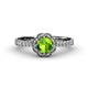 3 - Florus Peridot and Diamond Halo Engagement Ring  