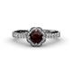 3 - Florus Red Garnet and Diamond Halo Engagement Ring  