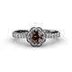 3 - Florus Smoky Quartz and Diamond Halo Engagement Ring  