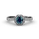 3 - Florus Blue and White Diamond Halo Engagement Ring  