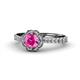 1 - Florus Pink Sapphire and Diamond Halo Engagement Ring  