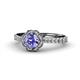 1 - Florus Tanzanite and Diamond Halo Engagement Ring  
